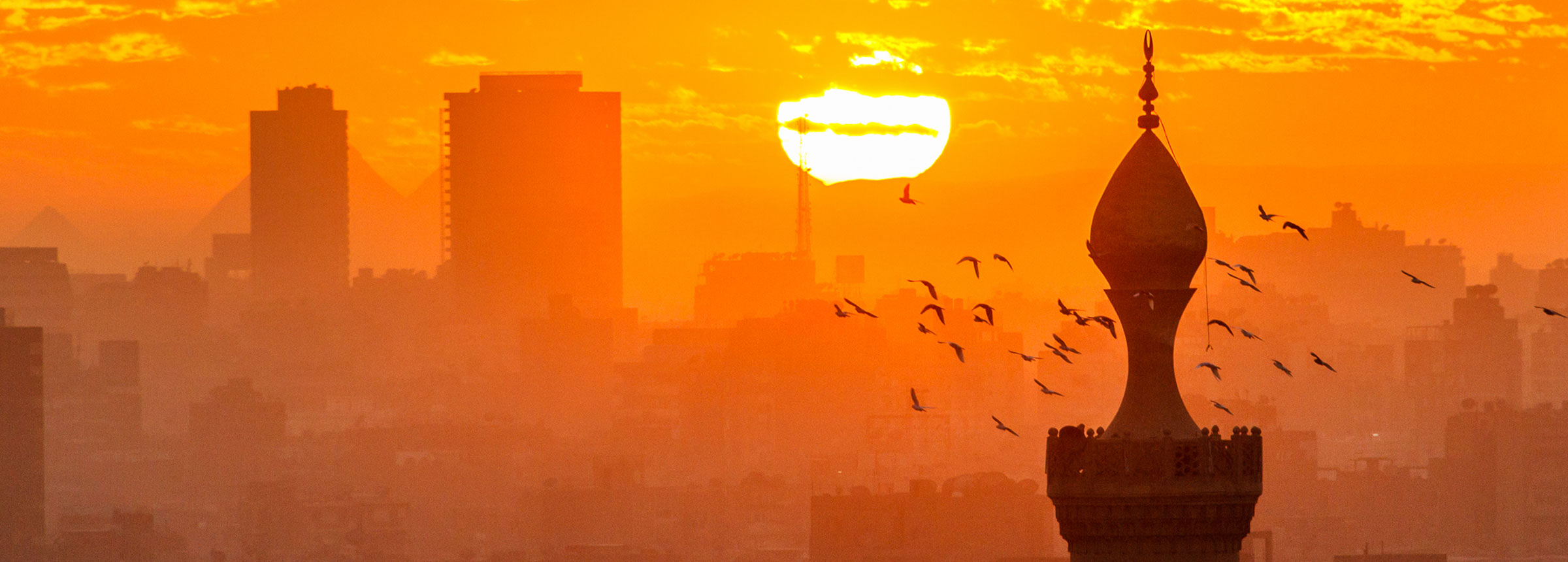 Cairo skyline at sunset
